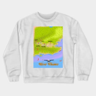 River Thames River map Crewneck Sweatshirt